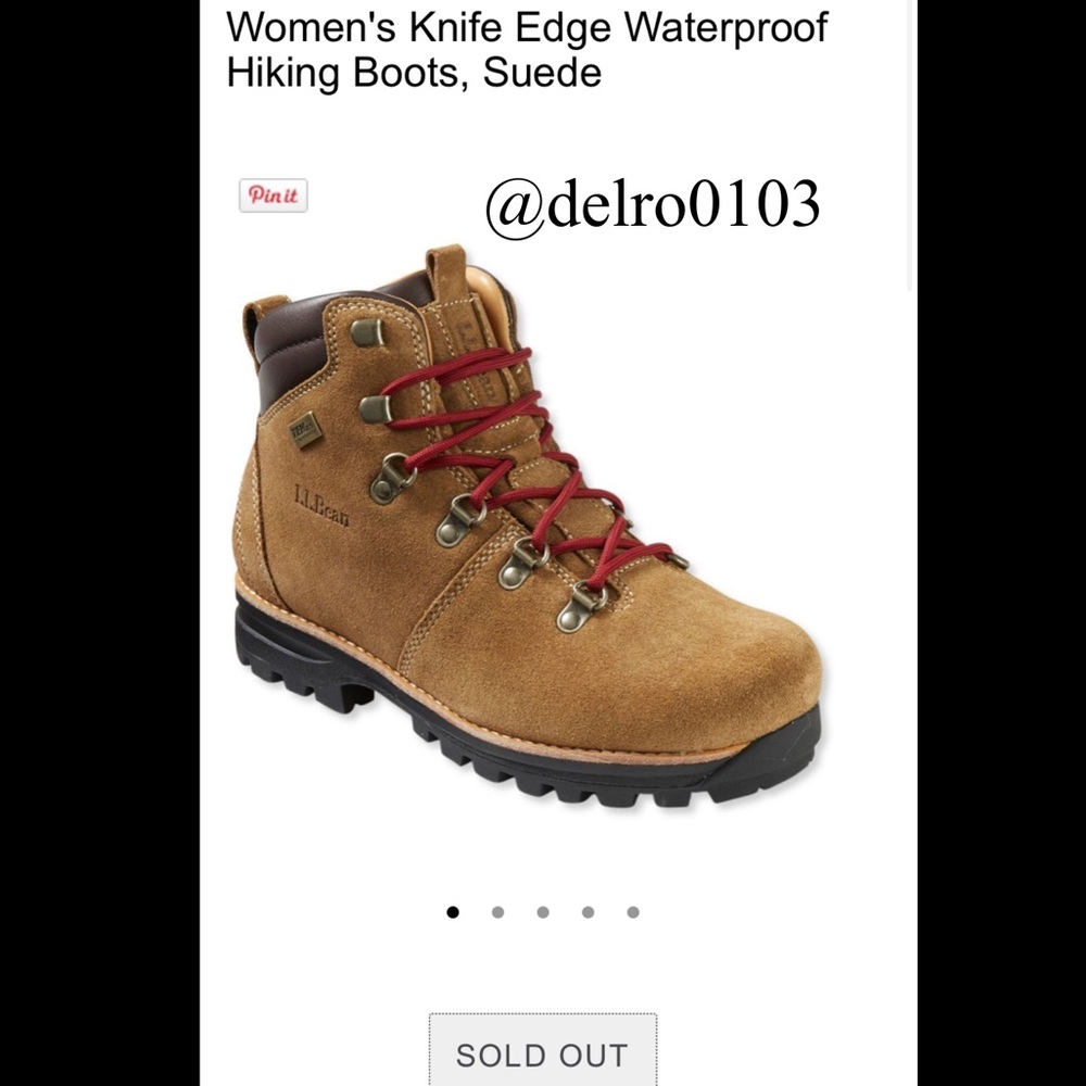 L.L. Bean Knife Edge Waterproof Hiking Boots Seude